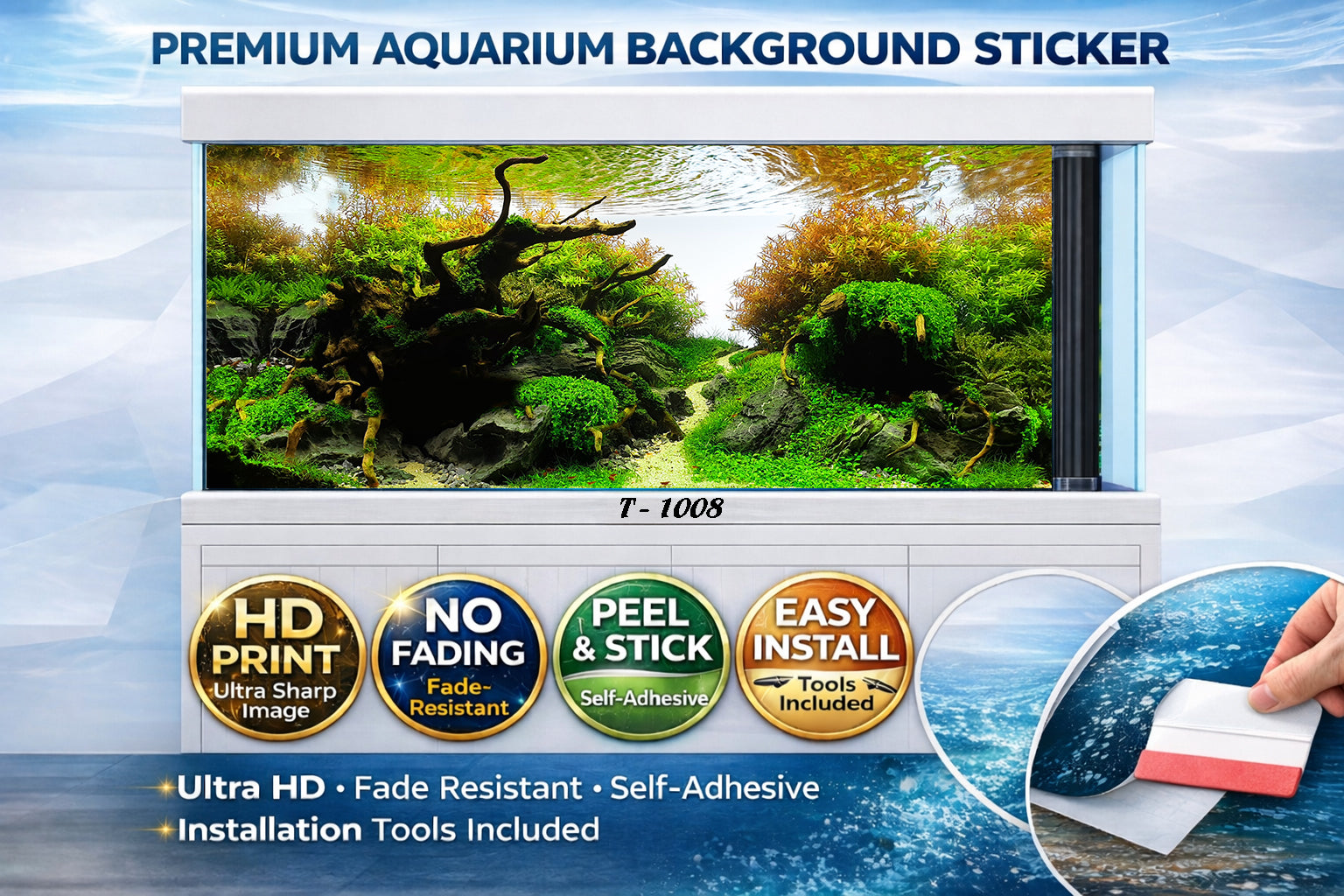 Ultra HD 3D Aquascape Aquarium Background – Forest Path with Rocks & Driftwood, Easy Install - Aquarium Backround Trung3D