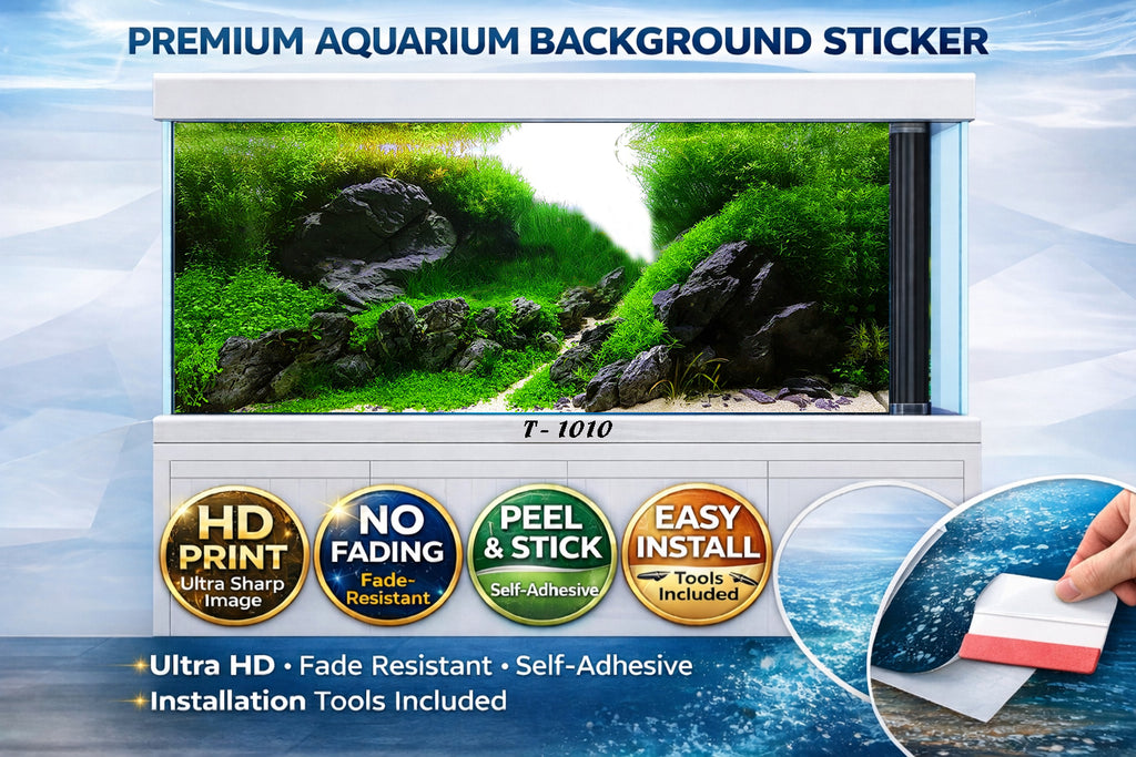 Premium Green Hills Aquarium Background Sticker – Ultra HD 3D Aquascape Fish Tank Backdrop - Aquarium Backround Trung3D