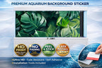 Ultra HD 3D Tropical Aquarium Background – Lush Green Monstera Leaves Fish Tank Sticker - Aquarium Backround Trung3D